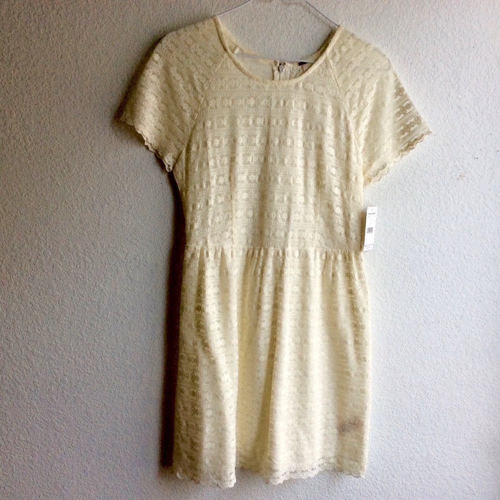 NWT Free People CANDY Lace MIni Dress Size 4 Color Ivory SRP $118 Vintage Y2K